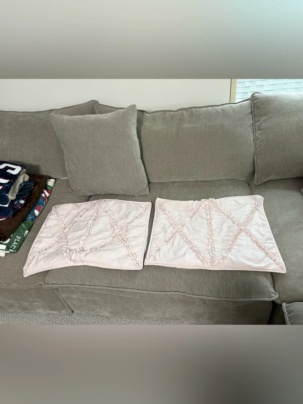Pottery Barn Kids Casual Ruffle Pink Pillow Shams Set of 2 - Pillows not include